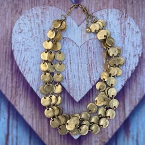 Gorgeous metal gold tone multi strand necklace